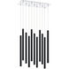 Forest LED 9.75 inch Chrome Chandelier Ceiling Light in Matte Black Steel