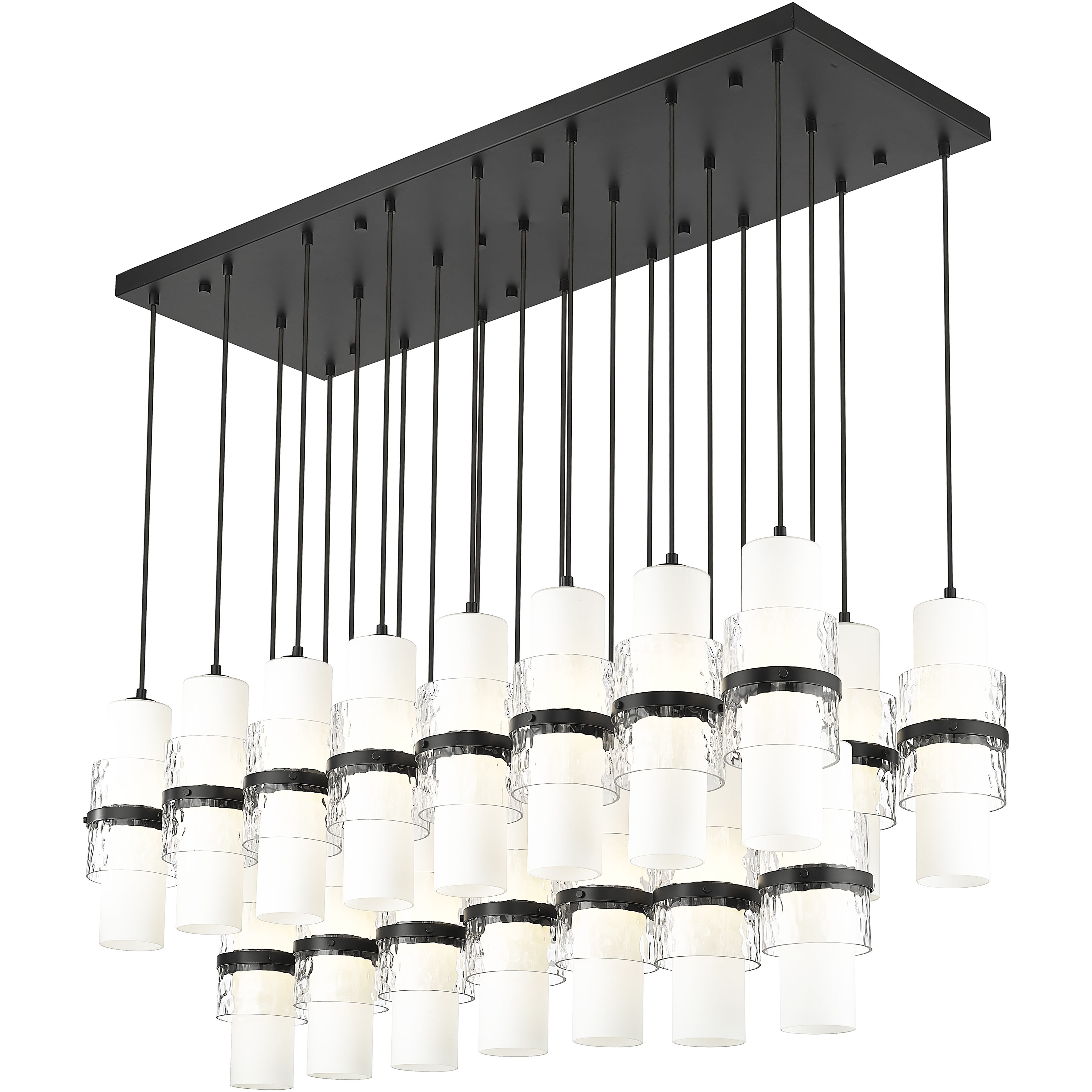 Cayden 23 Light 54 inch Matte Black Linear Chandelier Ceiling Light