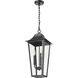 Gannon 3 Light 10 inch Black Outdoor Chain Mount Ceiling Fixture in G9