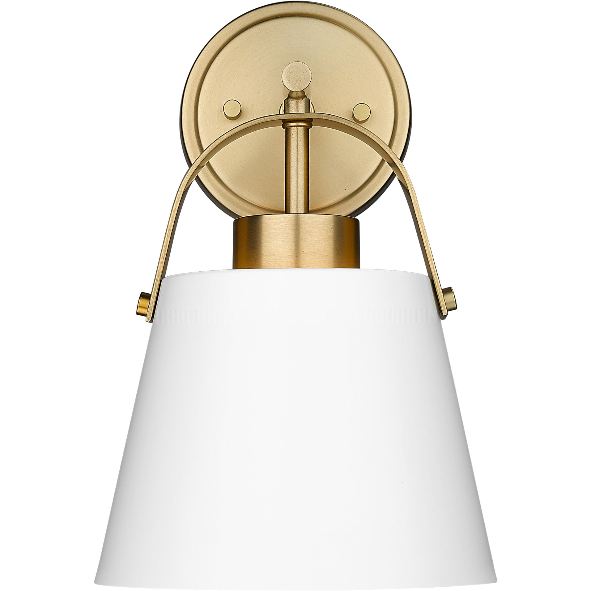 Z-Studio 1 Light 8 inch Matte White and Heritage Brass Wall Sconce Wall Light