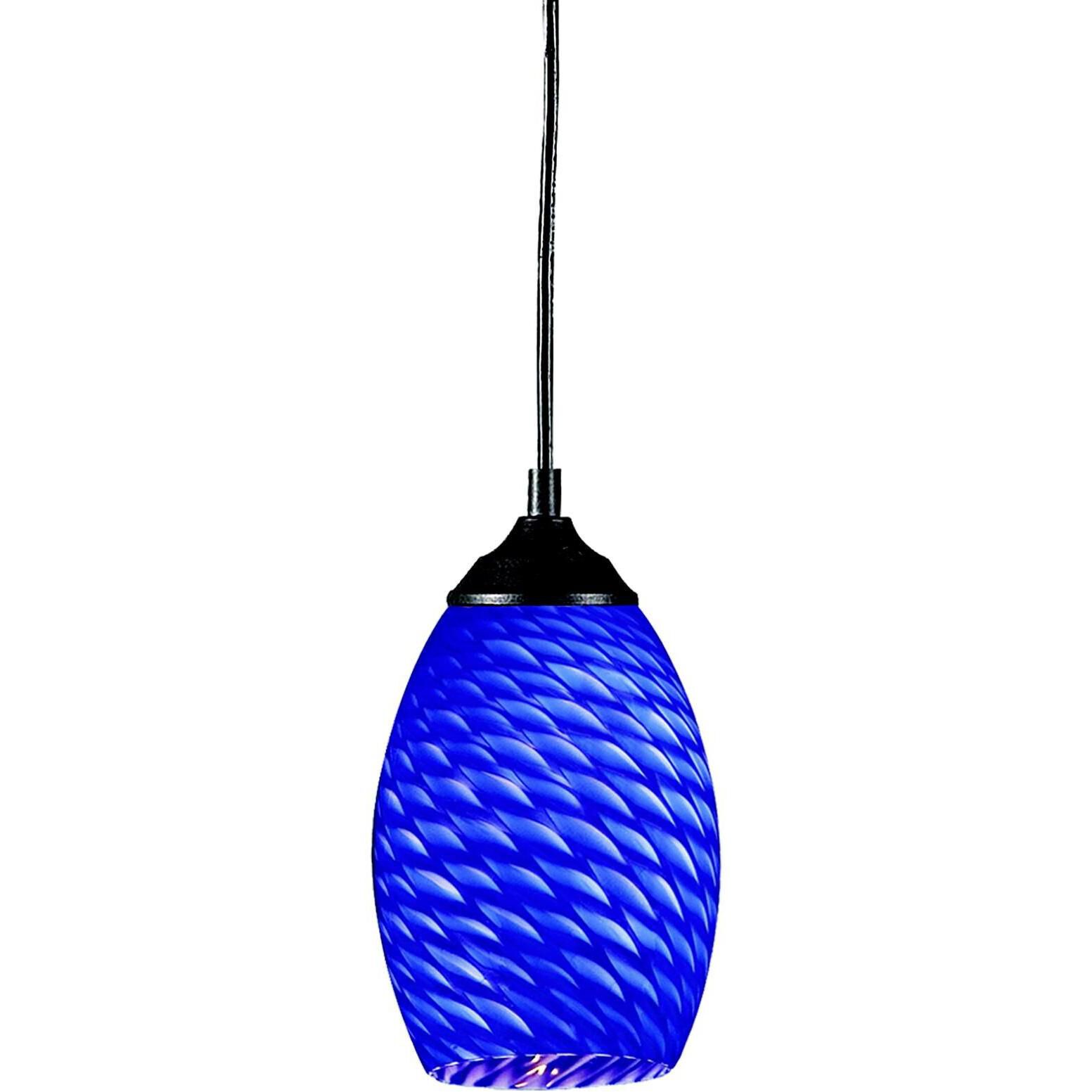 Jazz 1 Light 5 inch Sand Black Pendant Ceiling Light in Blue