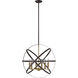 Cavallo 6 Light 24 inch Hammered Bronze and Olde Brass Chandelier Ceiling Light