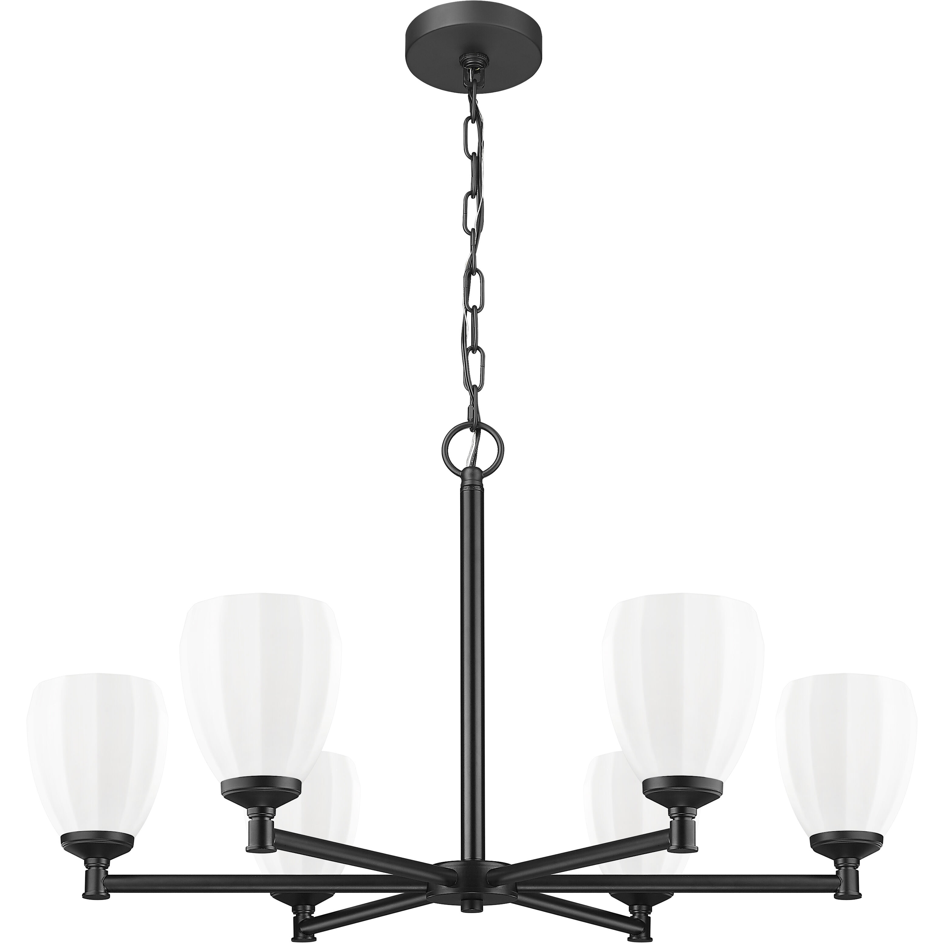 Oren 6 Light 32 inch Matte Black Chandelier Ceiling Light