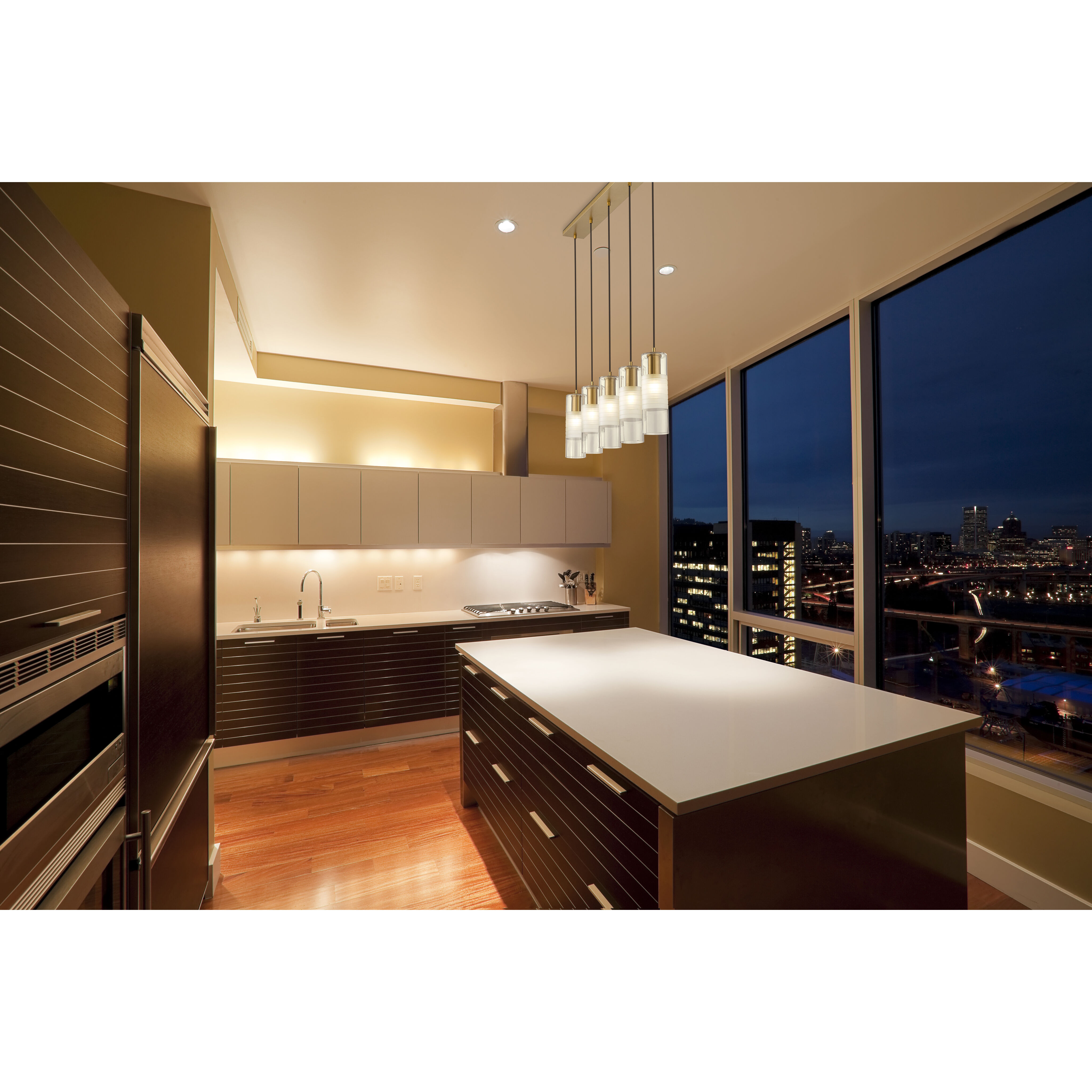 Alton 5 Light 42 inch Modern Gold Linear Chandelier Ceiling Light