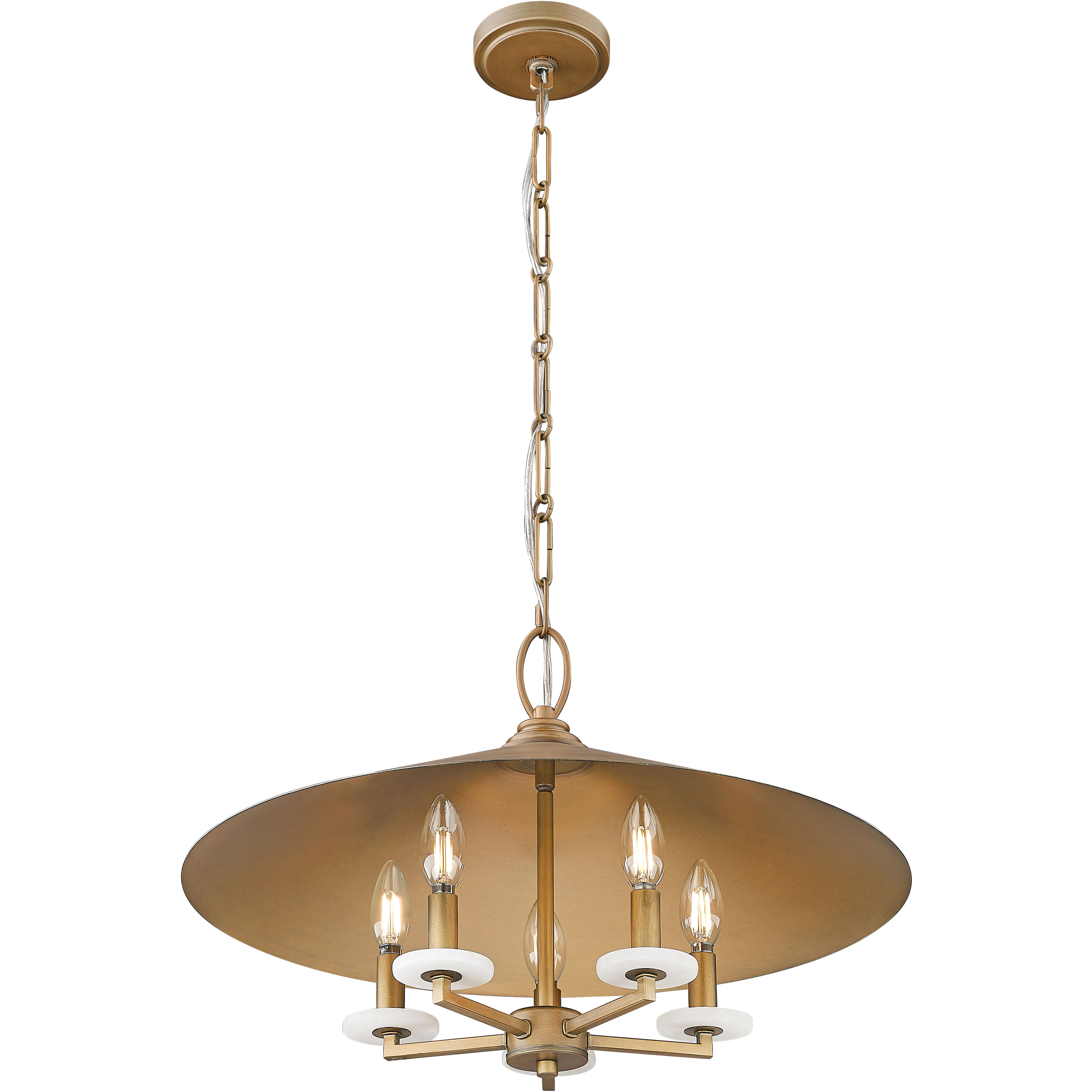 Rialto 5 Light 22 inch Signature Gold Pendant Ceiling Light