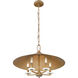 Rialto 5 Light 22 inch Signature Gold Pendant Ceiling Light