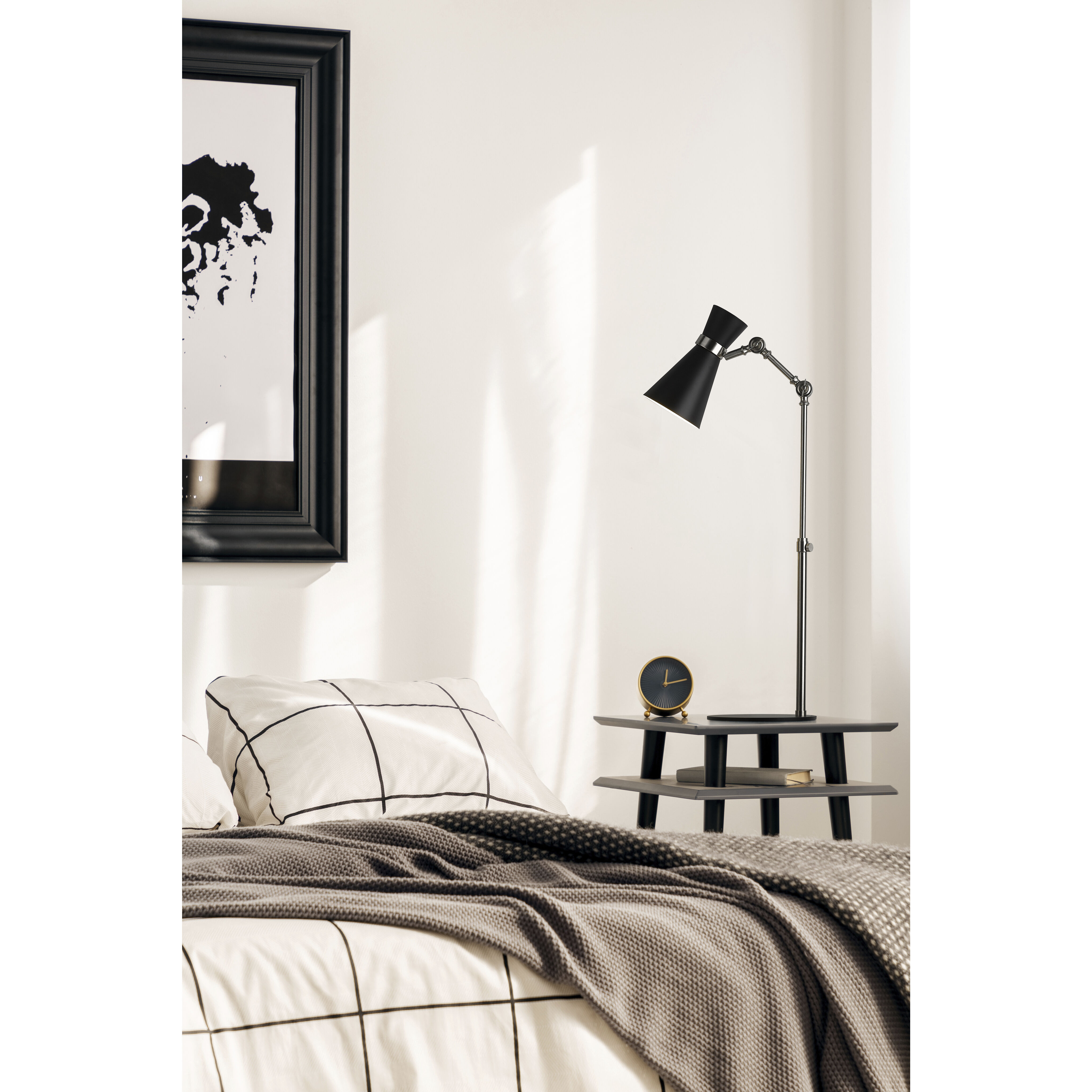 Soriano 25.25 inch 60.00 watt Matte Black and Brushed Nickel Table Lamp Portable Light