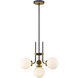 Parsons 4 Light 22 inch Matte Black and Olde Brass Chandelier Ceiling Light