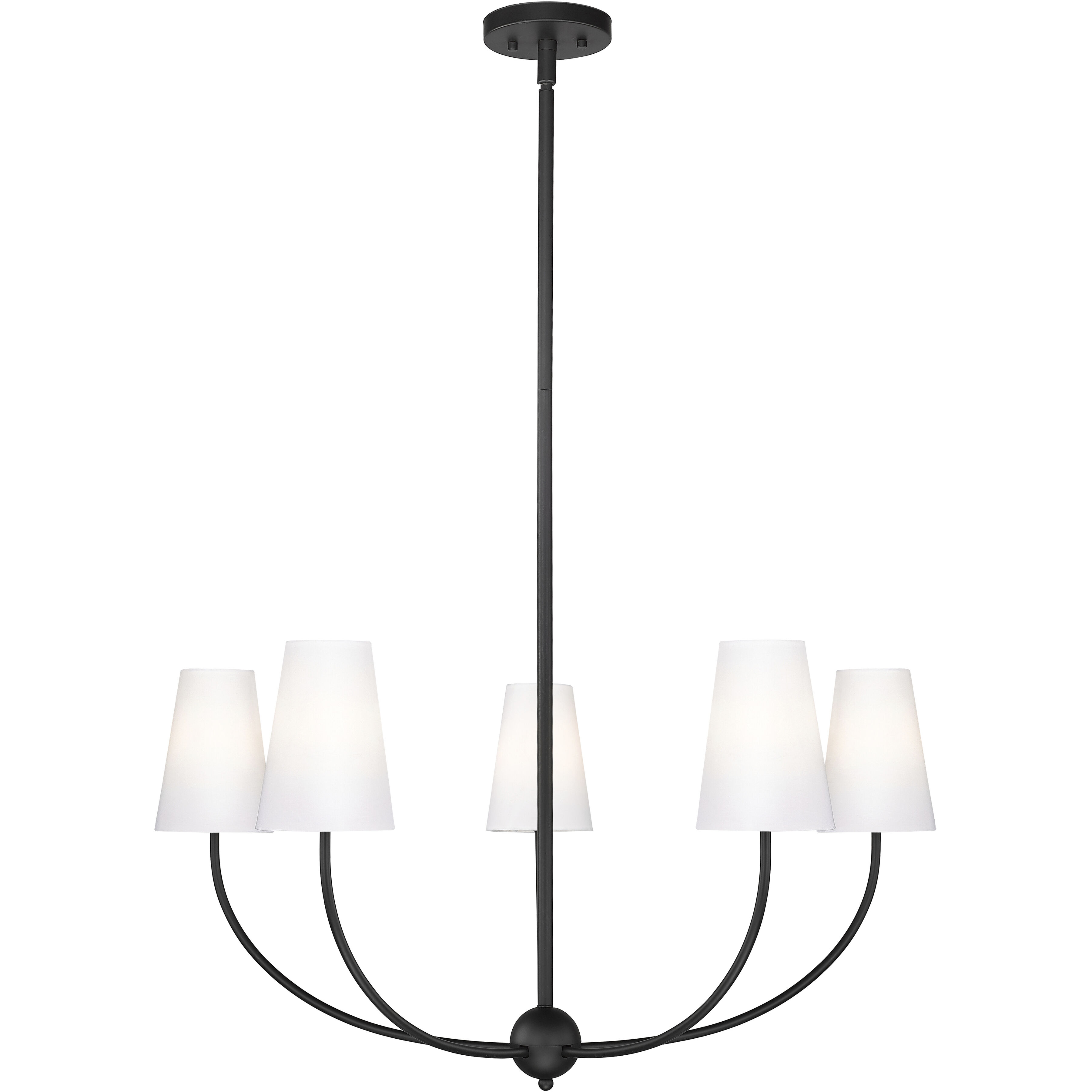 Shannon 5 Light 32 inch Matte Black Chandelier Ceiling Light