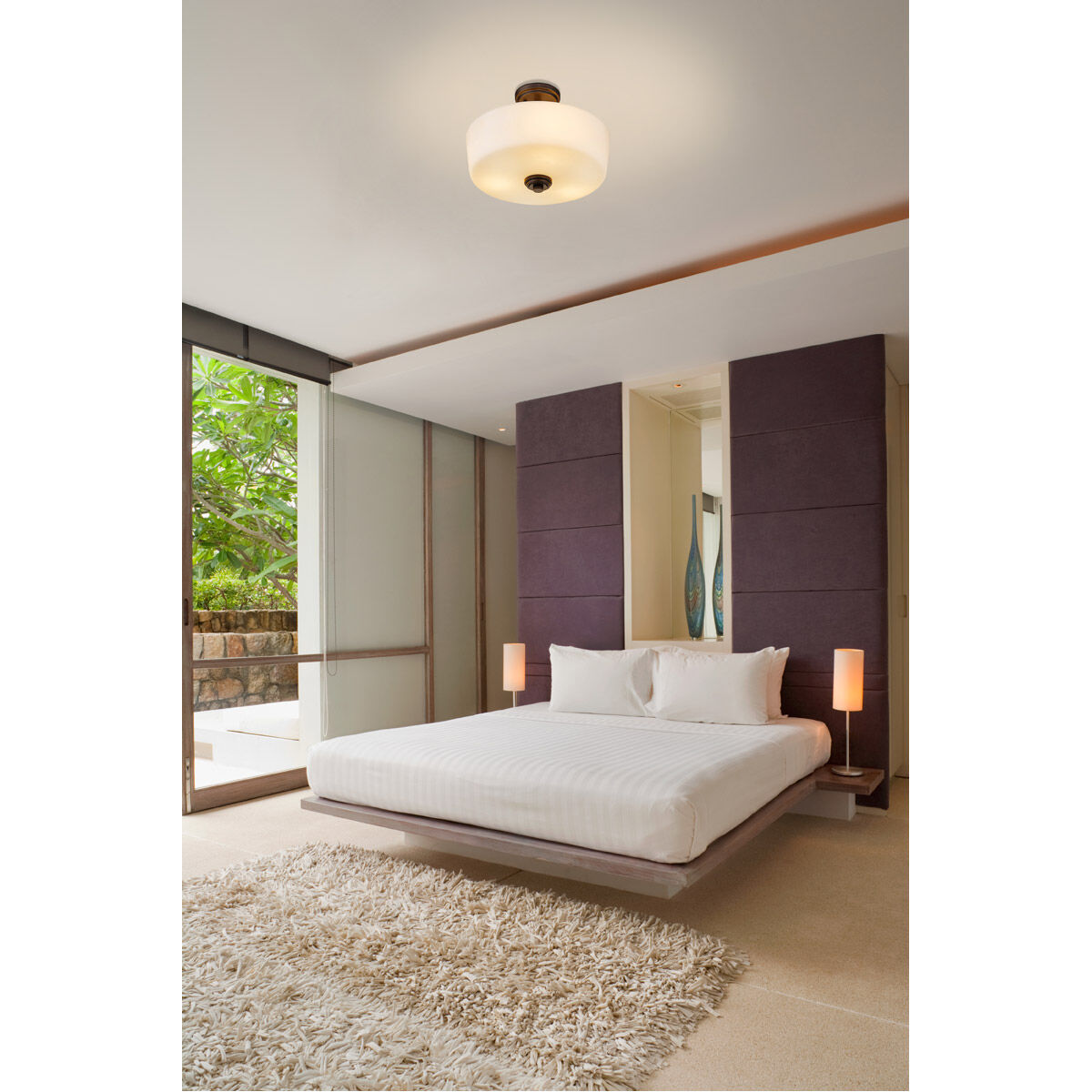 Arlington 3 Light 14.75 inch Bronze Semi Flush Mount Ceiling Light