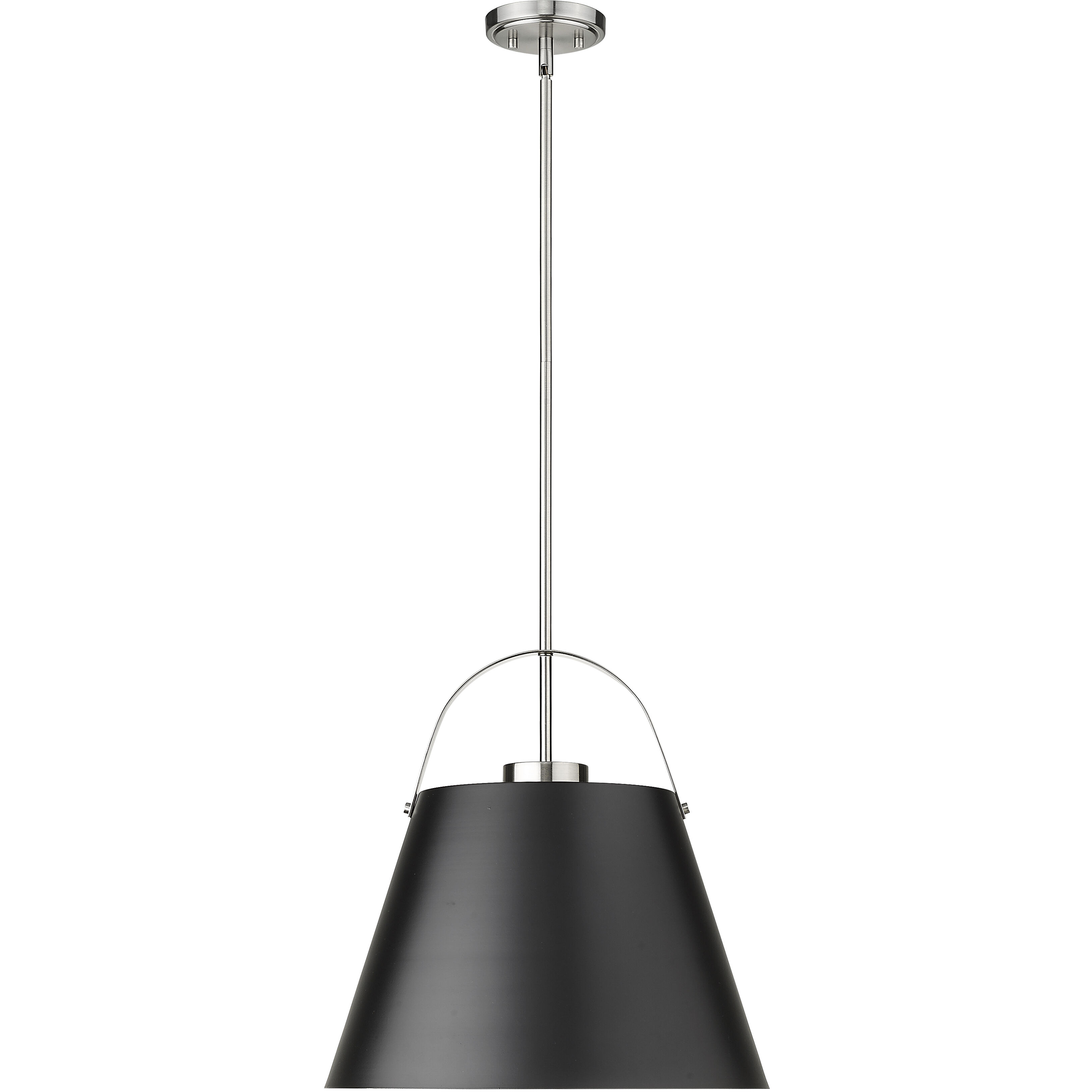 Z-Studio 1 Light 18 inch Matte Black and Brushed Nickel Pendant Ceiling Light