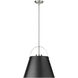 Z-Studio 1 Light 18 inch Matte Black and Brushed Nickel Pendant Ceiling Light