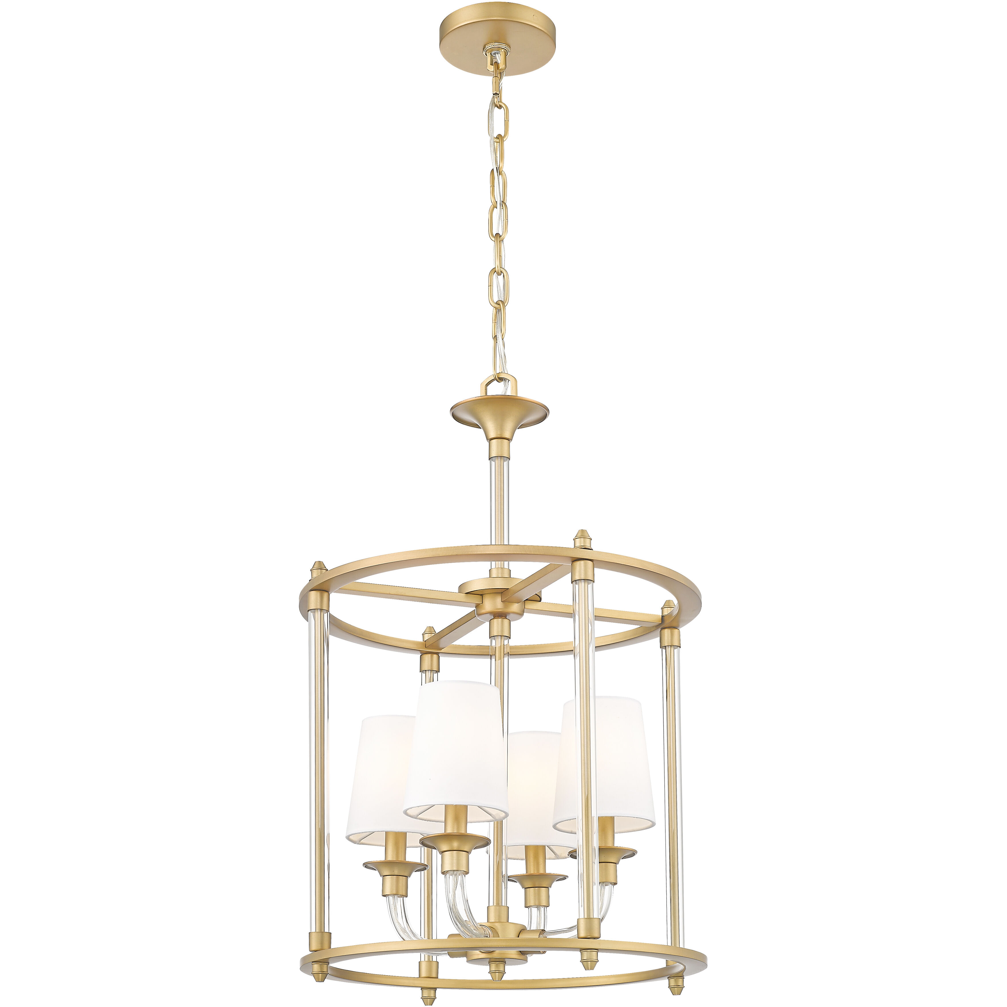 Katerina 4 Light 16 inch Rubbed Brass Chandelier Ceiling Light