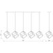 Vertical 5 Light 54 inch Bronze and Olde Brass Linear Chandelier Ceiling Light