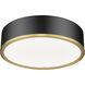 Bradley LED 16 inch Matte Black and Modern Gold Flush Mount Ceiling Light