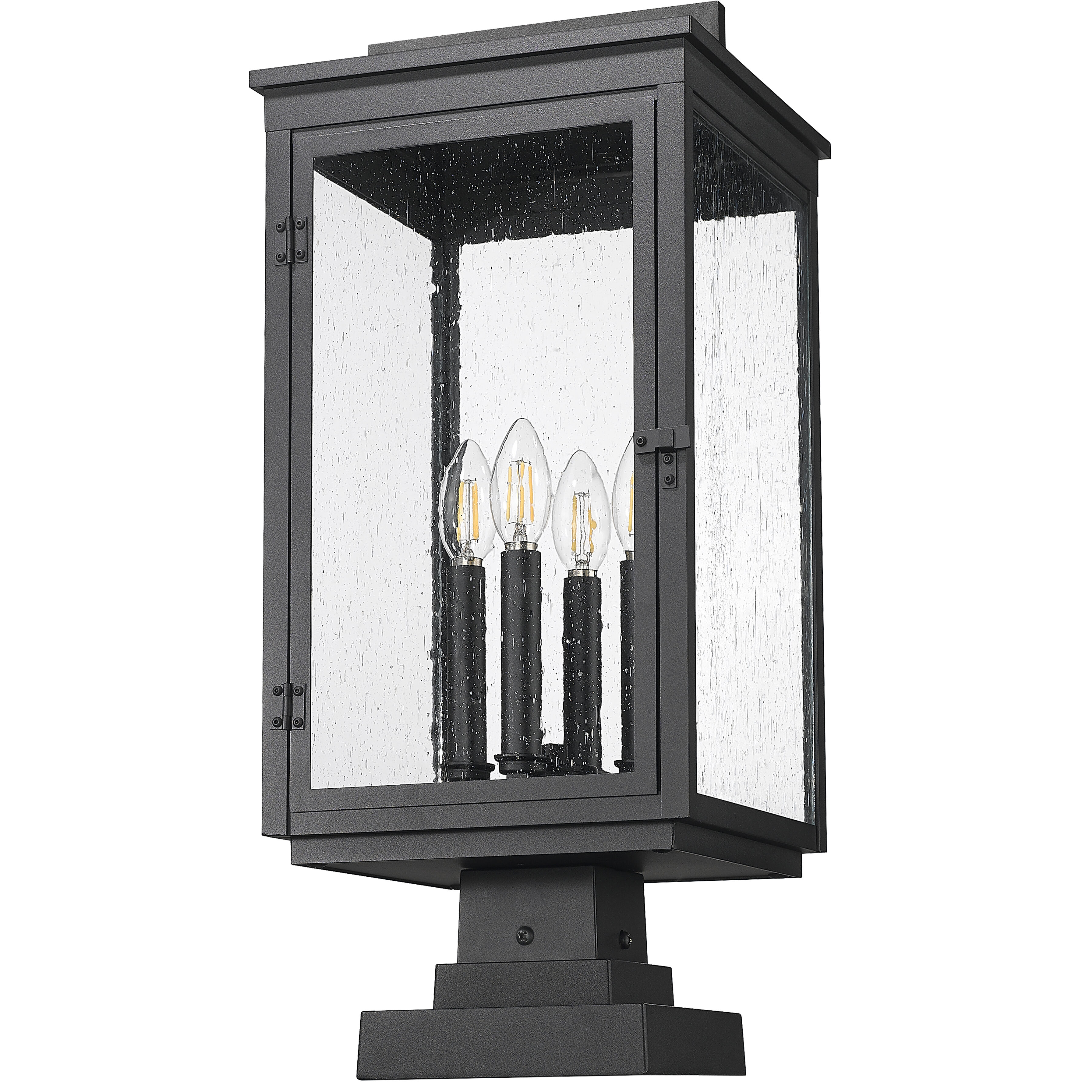 Hartwell 4 Light 23.75 inch Sand Black Outdoor Pier Mounted Fixture