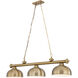 Cordon 3 Light 55.25 inch Heritage Brass Billiard Ceiling Light in Heritage Brass Metal and Glass