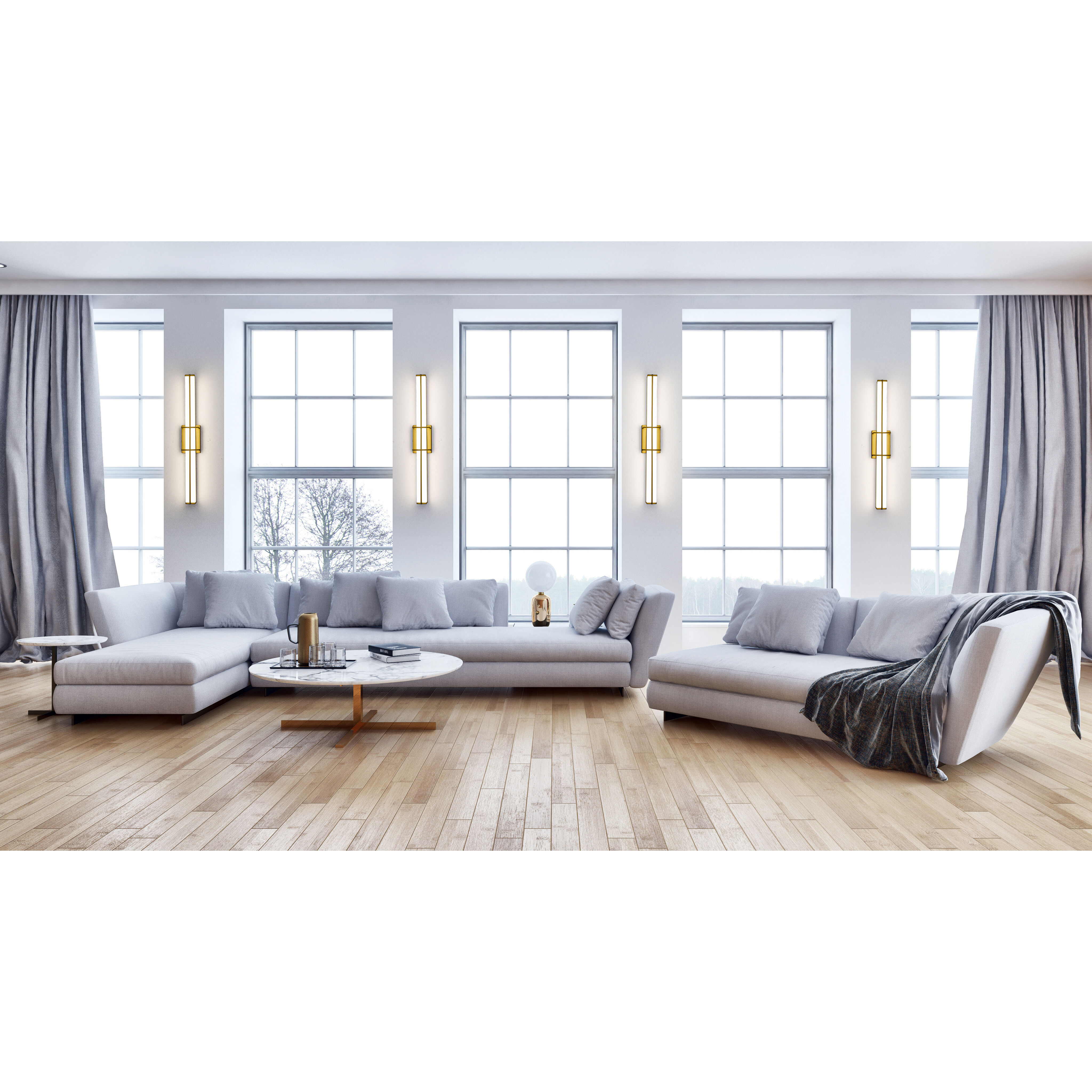 Harrison LED 32 inch Modern Gold Vanity Wall Light