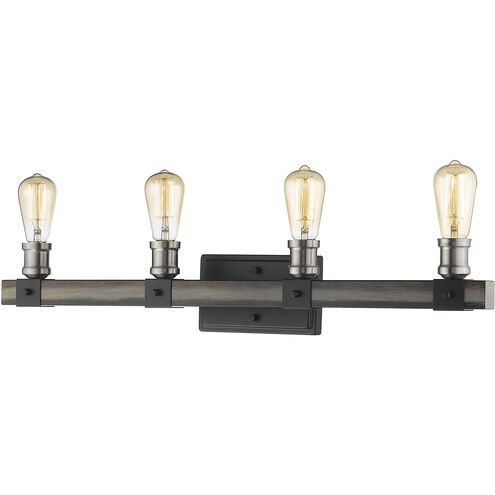 Kirkland 4 Light 30 inch Ashen Barnboard Vanity Wall Light