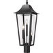 Gannon 3 Light 26.75 inch Black Outdoor Post Mounted Fixture in G9