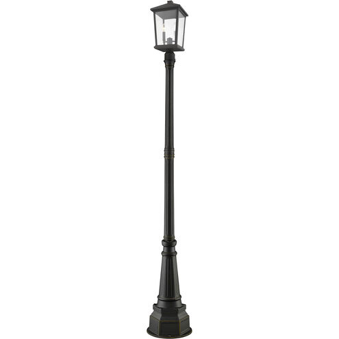 Beacon 2 Light 91.25 inch Oil Rubbed Bronze Outdoor Post Mounted Fixture in 21