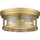 Clarion 2 Light 12 inch Olde Brass Flush Mount Ceiling Light in Oil Rubbed Bronze