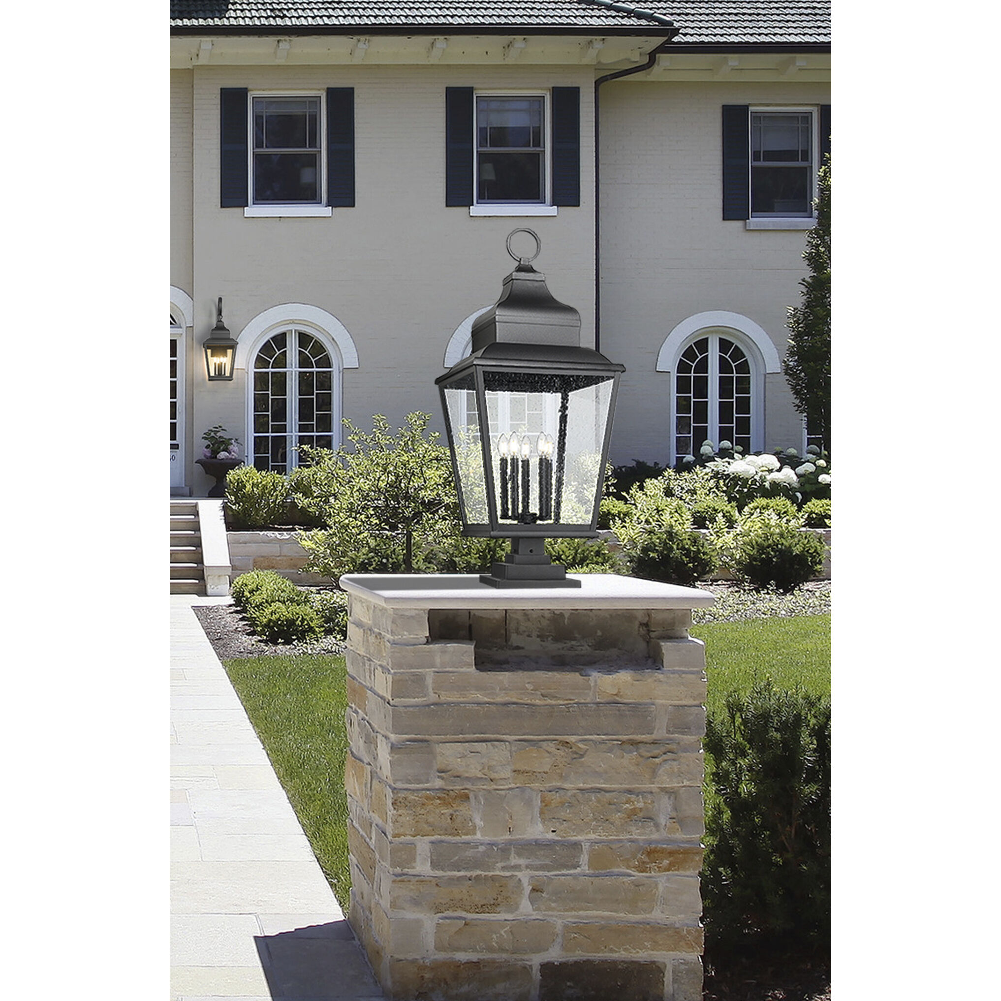 Raphael 5 Light 42.75 inch Sand Black Outdoor Pier Mounted Fixture in Soft Sand Black