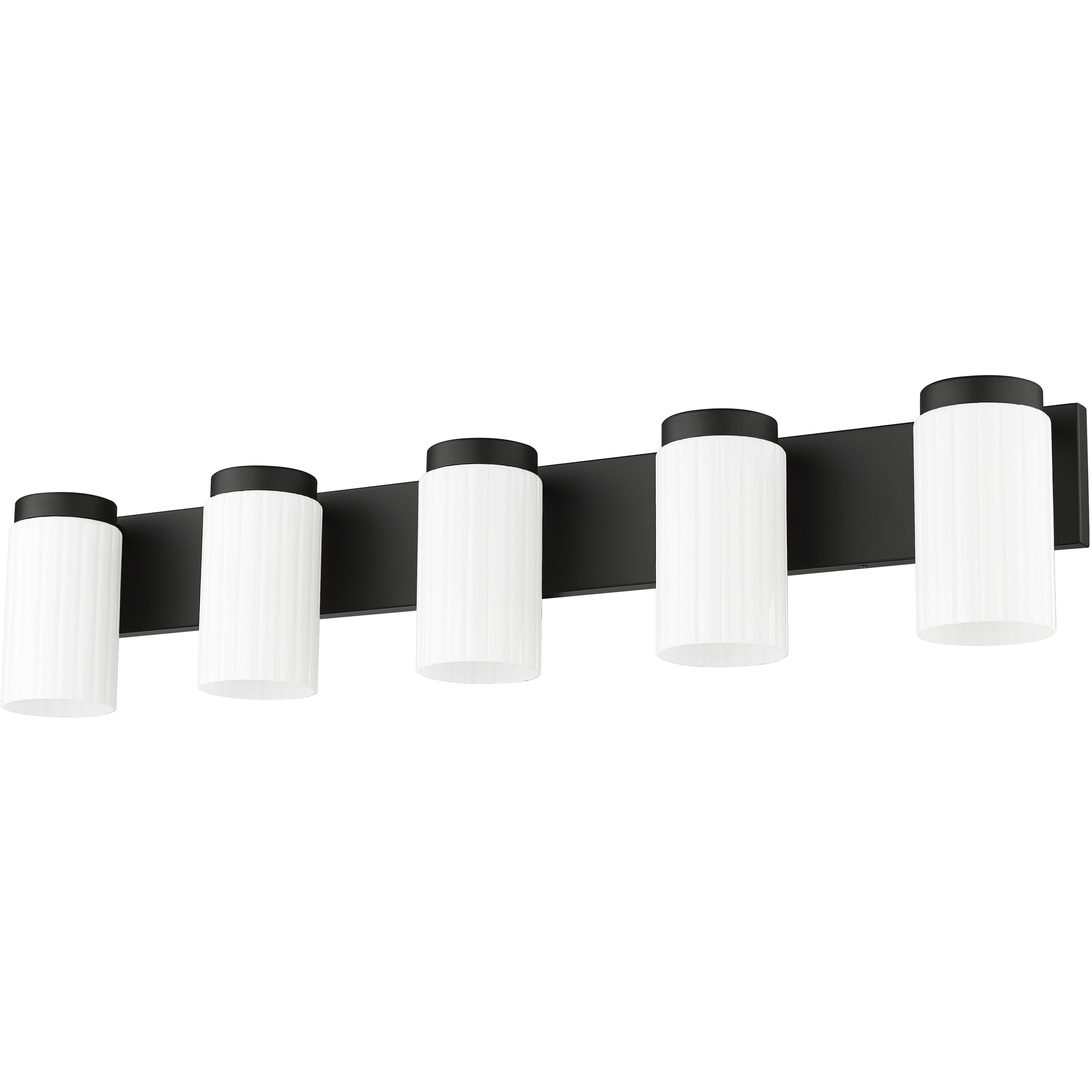 Burk 5 Light 38 inch Matte Black Bath Vanity Light Wall Light