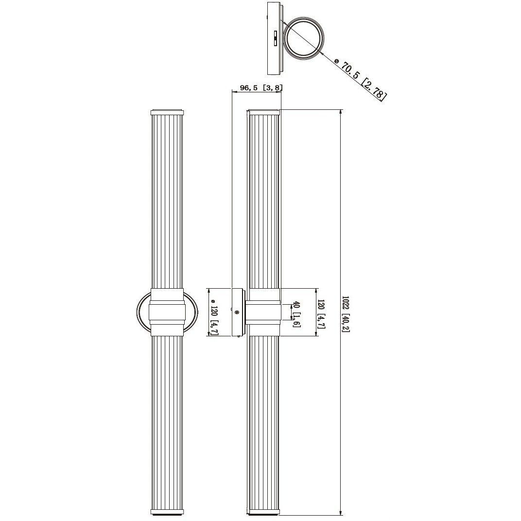 Warwick LED 40.25 inch Brushed Nickel Bath Vanity Wall Light