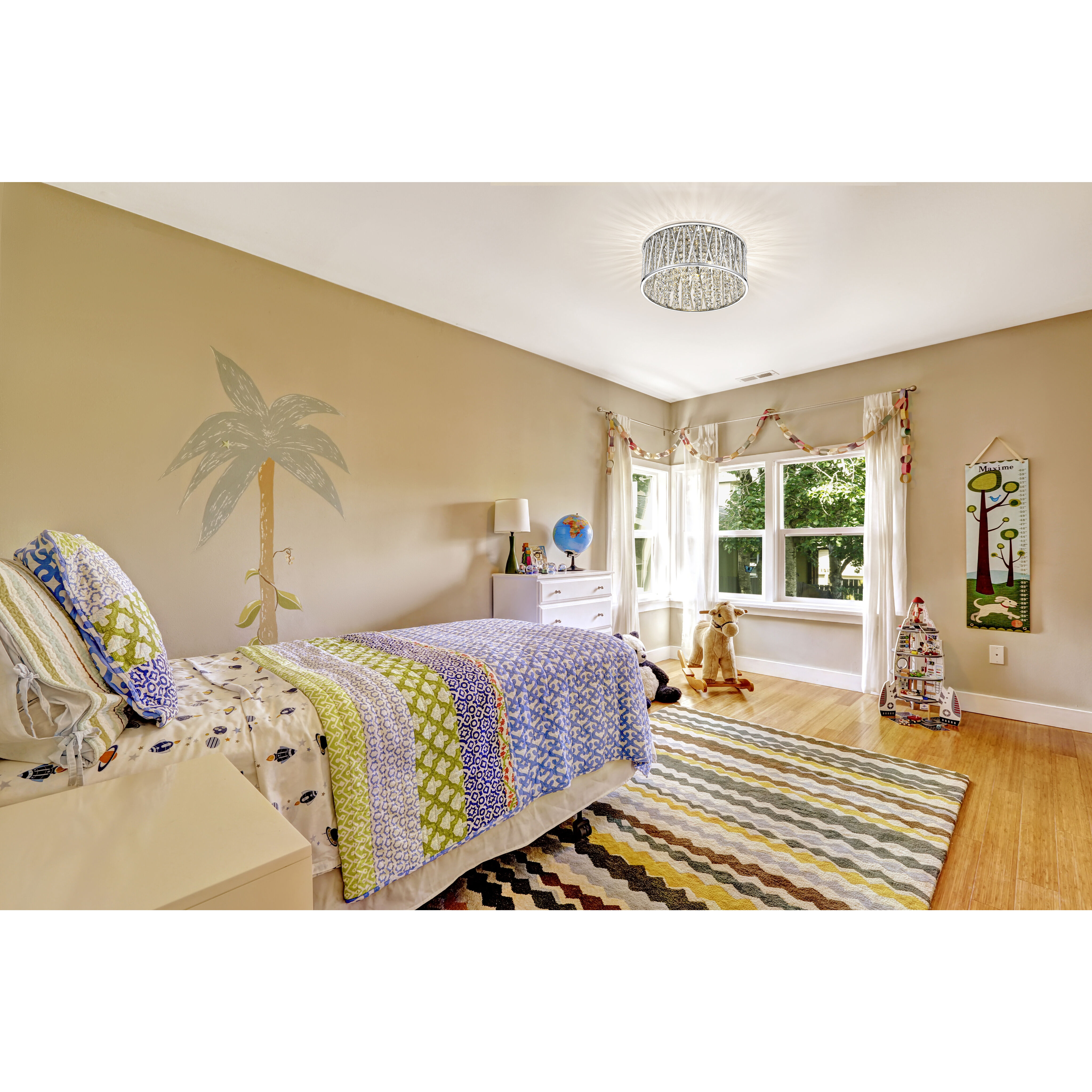 Terra 3 Light 12 inch Chrome Flush Mount Ceiling Light in 3.5