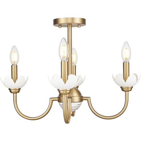 Allistair 4 Light 20 inch Modern Gold Semi Flush Mount Ceiling Light