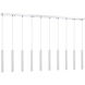 Forest LED 56.5 inch Chrome Linear Chandelier Ceiling Light in 10, 27, Chrome Steel