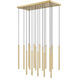 Forest Linear Chandelier Ceiling Light in Modern Gold