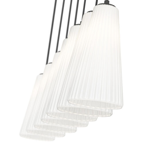 Farrell 7 Light 54 inch Matte Black Linear Chandelier Ceiling Light