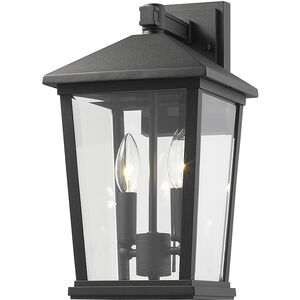 Beacon 2 Light 15 inch Black Outdoor Wall Light