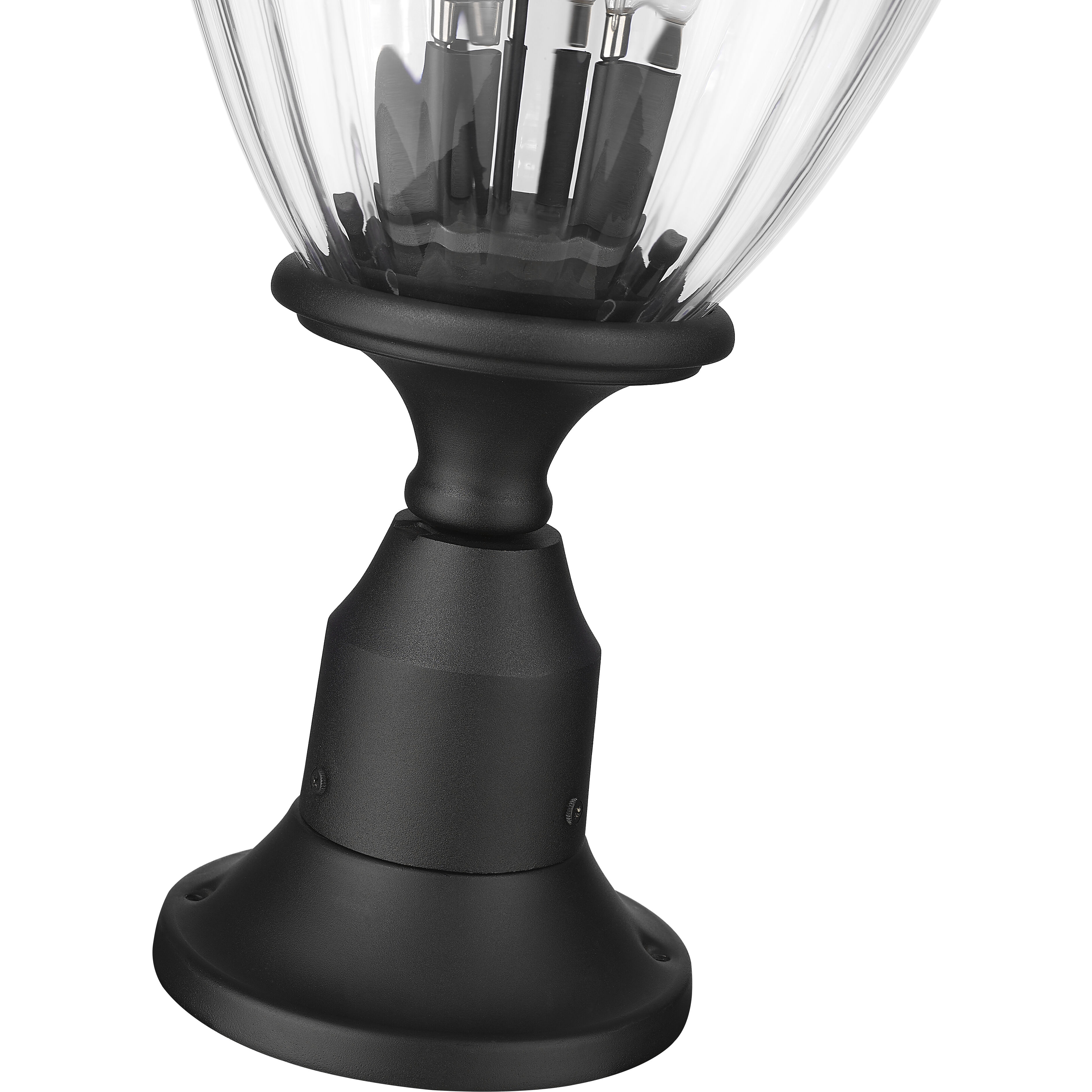 Davina 3 Light 22.25 inch Black Outdoor Pier Mounted Fixture in G9