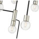 Neutra 7 Light 22.5 inch Matte Black and Polished Nickel Chandelier Ceiling Light