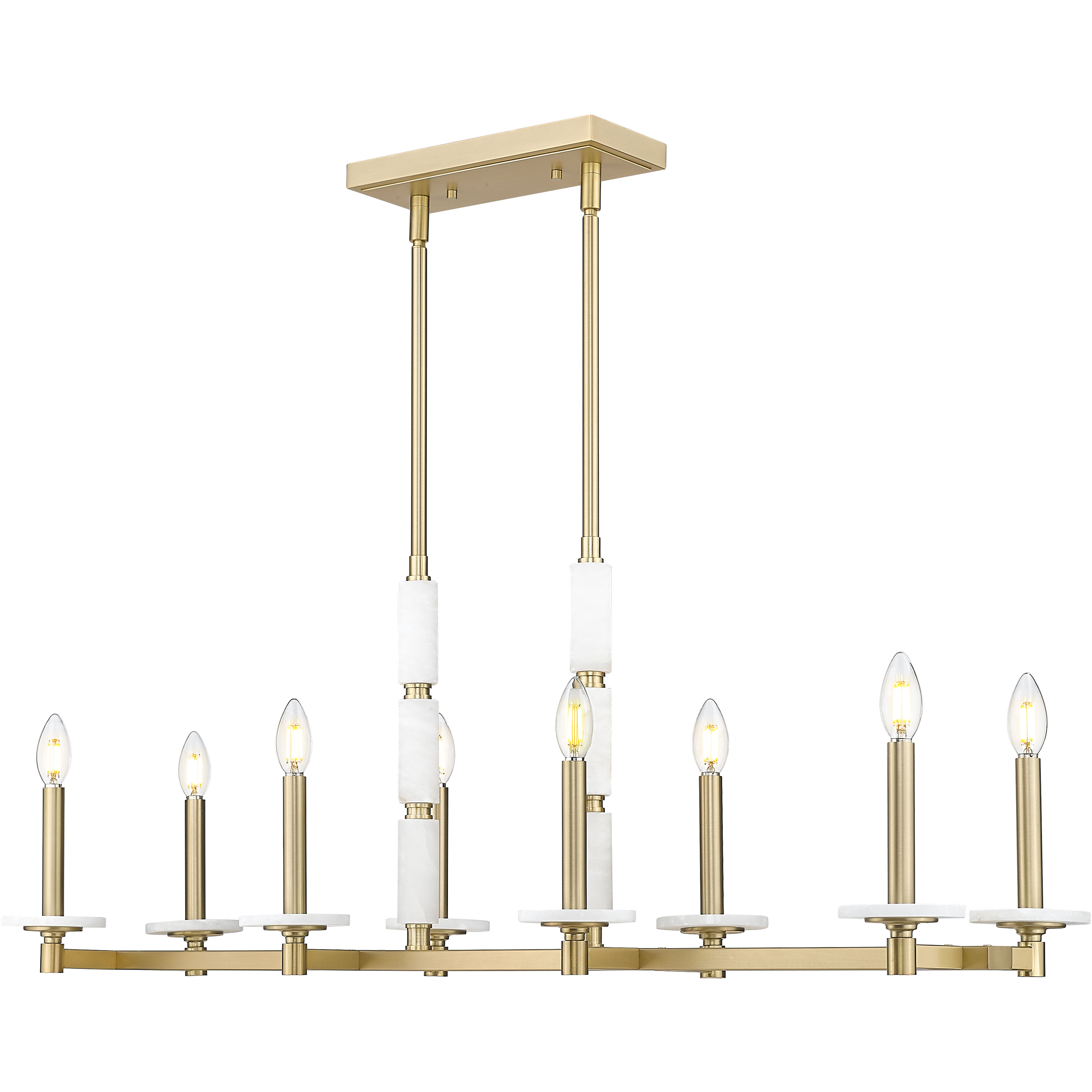 Kaden Linear Chandelier Ceiling Light in Modern Gold