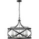 Malcalester 6 Light 24 inch Matte Black and Brushed Nickel Chandelier Ceiling Light
