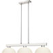 Cobalt 3 Light 46 inch Brushed Nickel Billiard Ceiling Light in Matte Opal Glass