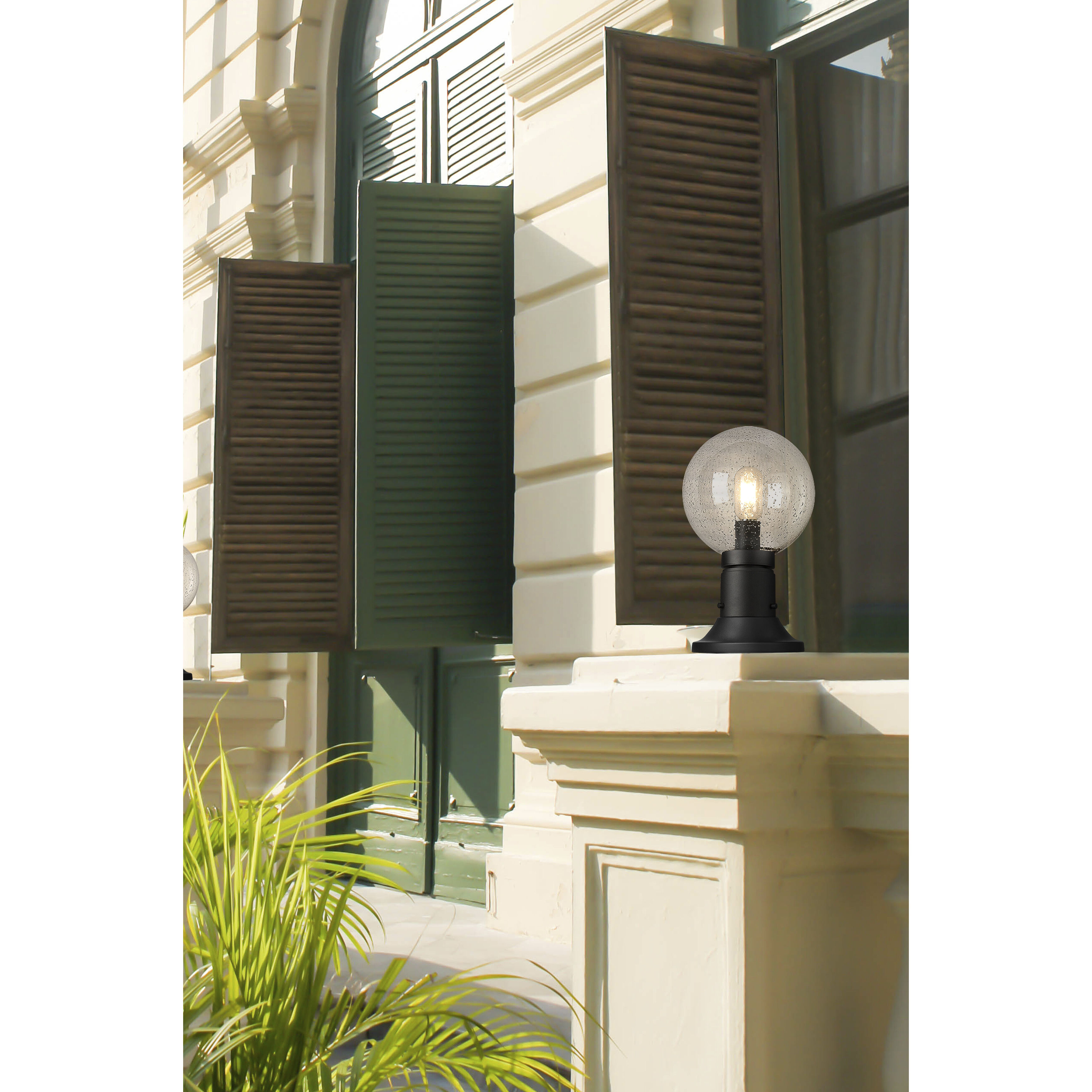 Laurent 1 Light 13.5 inch Black Outdoor Pier Mounted Fixture