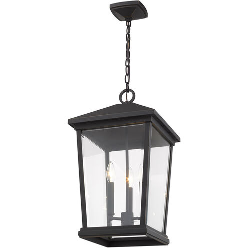 Beacon 3 Light 12 inch Oil Rubbed Bronze Outdoor Chain Mount Ceiling Fixture