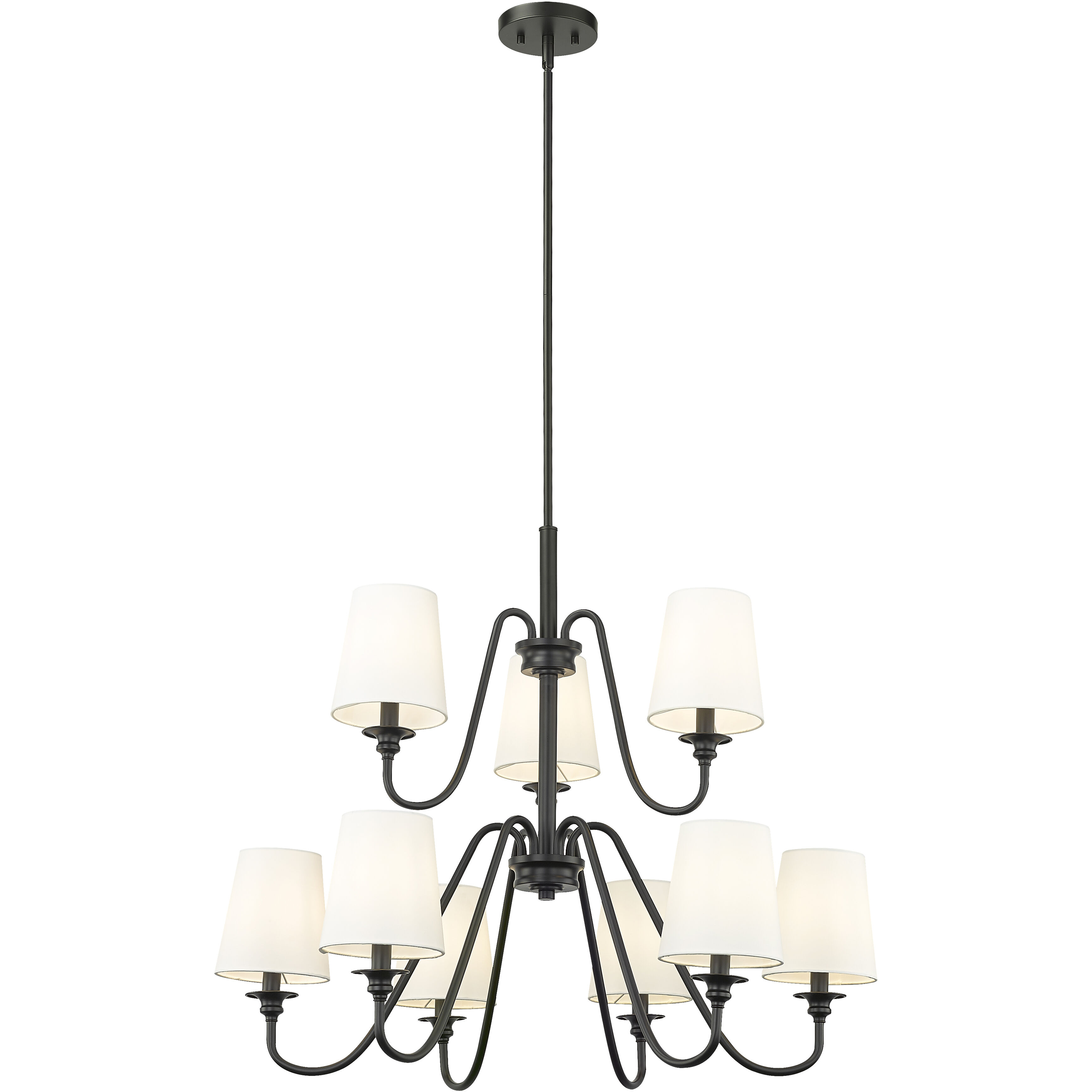 Gianna 9 Light 32 inch Matte Black Chandelier Ceiling Light