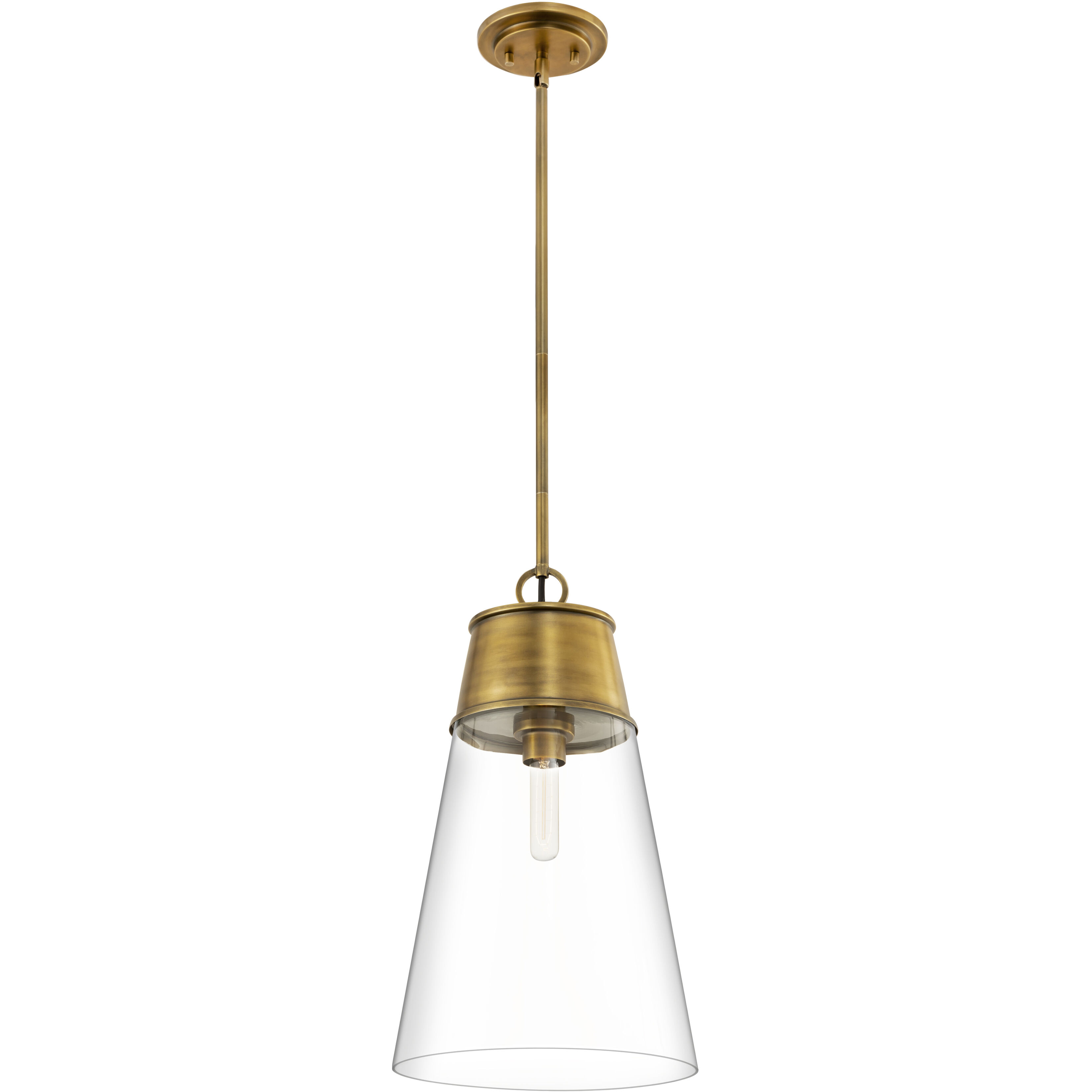 Wentworth 1 Light 11.5 inch Rubbed Brass Pendant Ceiling Light
