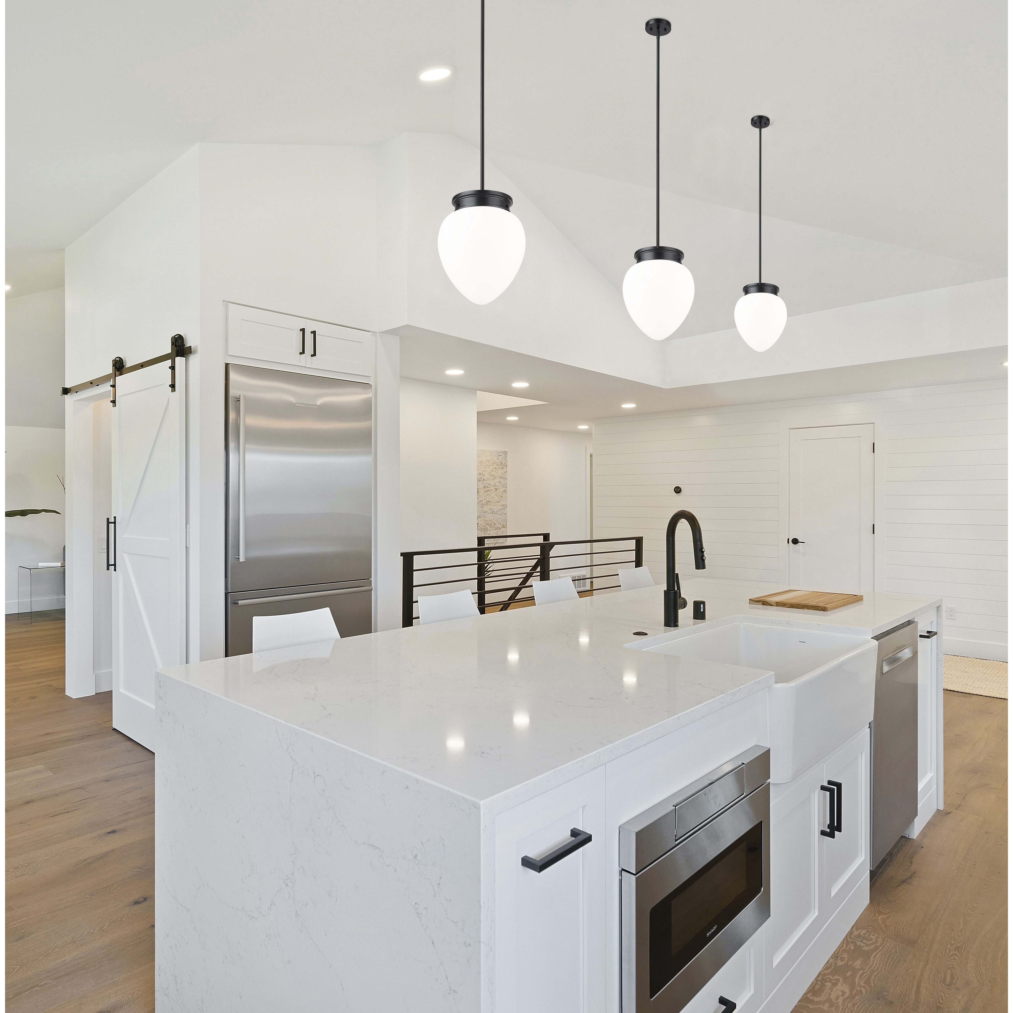 Gideon 1 Light 12.5 inch Matte Black Pendant Ceiling Light