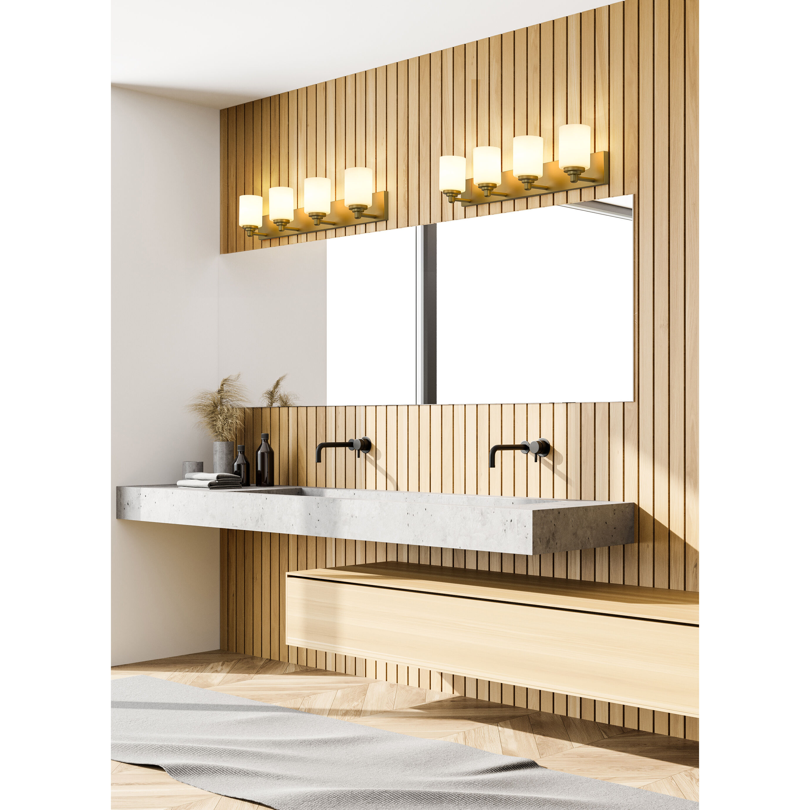 Soledad 4 Light 31.5 inch Brushed Gold Vanity Wall Light