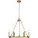 Barclay 6 Light 25 inch Rubbed Brass Chandelier Ceiling Light