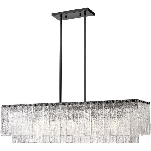 Glacier Linear Chandelier Ceiling Light in Matte Black