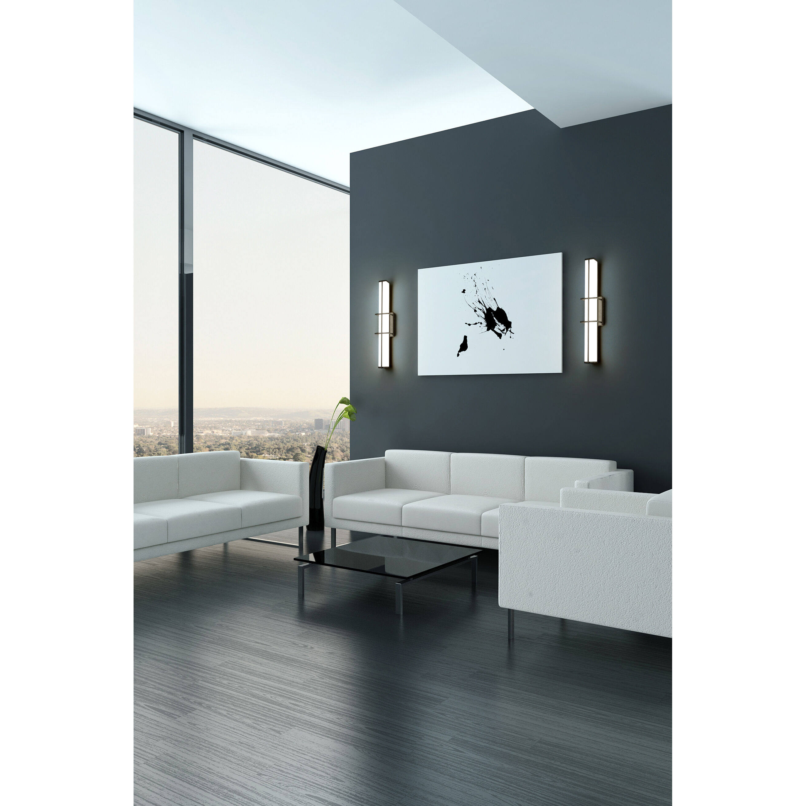 Harrison LED 25 inch Matte Black Vanity Wall Light