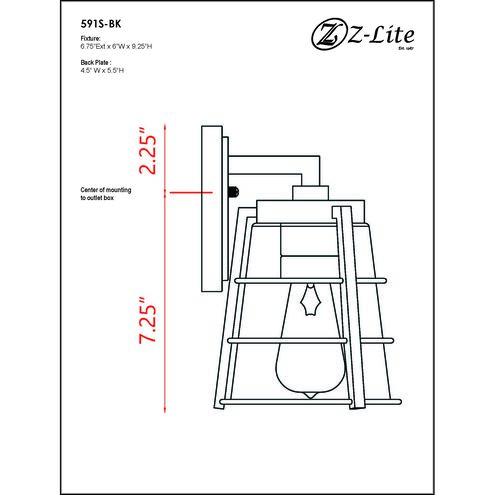 Helix 1 Light 9.25 inch Black Outdoor Wall Light